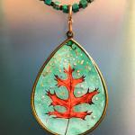 red fall oak leaf pendant
brass teardrop
$125.00