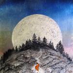 "Fox on Moonlit Path"  20" x 20"